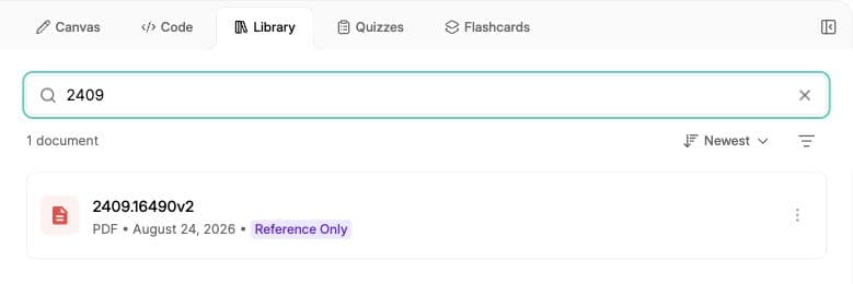 Library search with the Newest sort menu and a Reference Only PDF, available to Bloom Managers and Space Owners.